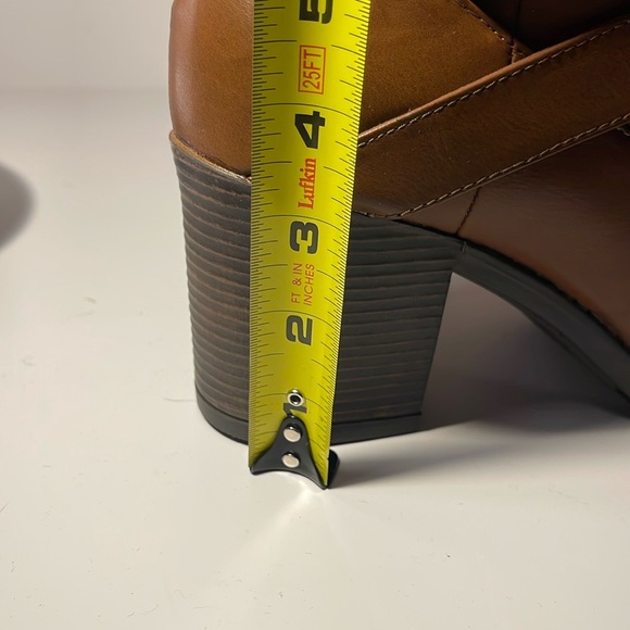 MIA Gareth Strappy Moto Slip-On Block Heel Boots Size 9 Faux Leather NIB - Picture 11 of 14